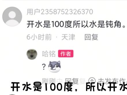开水到底是不是钝角?! 作者已红温!
#读评论 #热门 #抽象 #哈铭 1分钟前