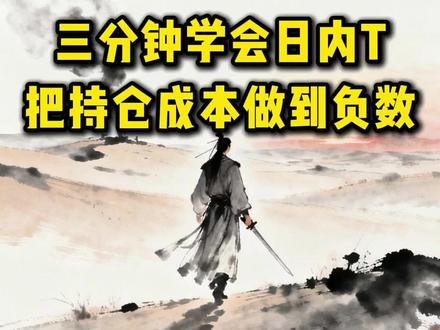 三分钟学会日内T,把持仓成本做到负数 #股民