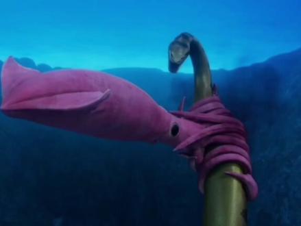 大王乌贼对战泰坦巨蟒