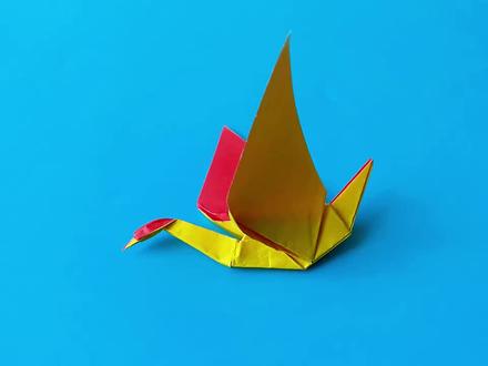 折纸飞翔的丹顶鹤教程