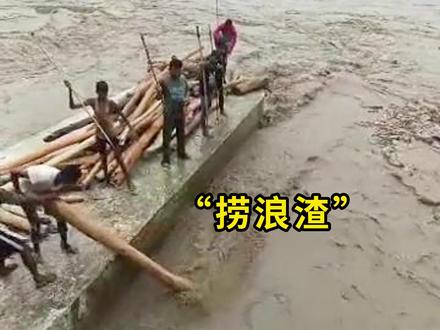 他们不是在抓鱼,而是在抓木头!#木头 #自然