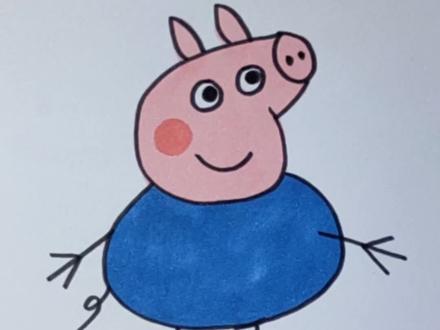 用数字60画乔治秒会!#简笔画 #乔治简笔画 #小猪佩奇 #儿童简笔画 #亲子互动