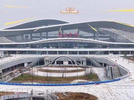 汉川北站,12月26日正式通车!#建筑施工现场 #城市建设 #项目建设 #汉川北站 #超级工程