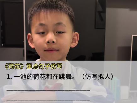 三年级语文第三课《荷花》重点句子仿写#三年级语文 #三年级语文下册