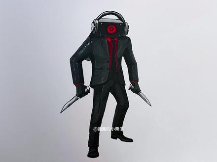 今日画一个全身的无双音响,非常简单,你学废了吗?#每日一画 #日常摸鱼 #马克笔简笔画#音响人 #泰坦音响人