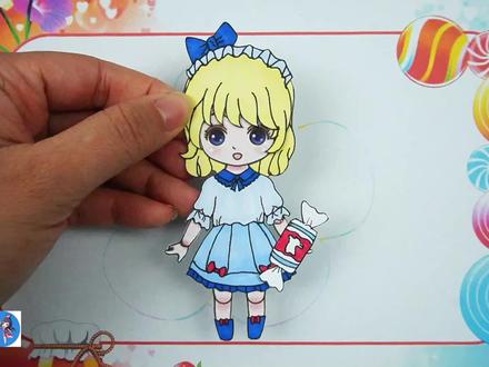 洛丽塔少女纸娃娃贴纸,可爱的大白兔奶糖女孩装扮 #马克笔手绘 #手绘 #动漫手绘 #马克笔画 #动漫 #原创