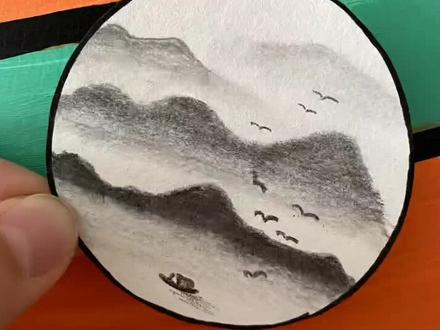 用一只笔来画一个简简单单的水墨画吧#画画 #绘画过程 #手绘