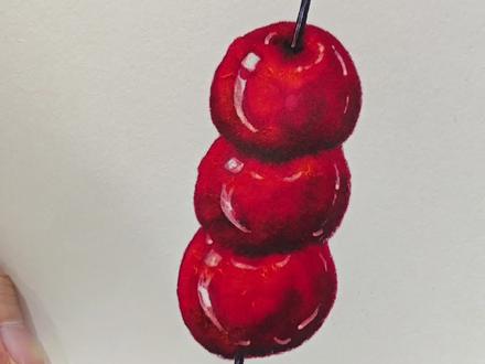 一分钟教会你画超简单的糖葫芦#画画 #简笔画 #零基础学画画 #画画教程