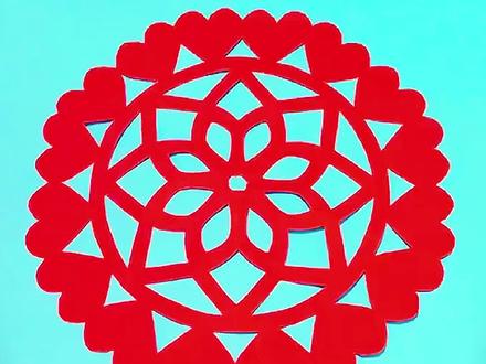 一张红纸剪窗花#窗花剪纸 #手工 #剪窗花 #上热门