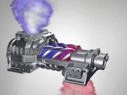 3D动画展示,螺杆压缩机工作原理,涨知识了