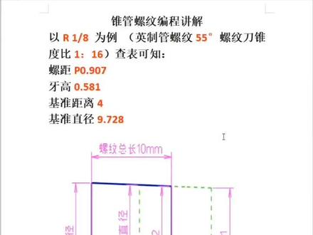 锥管螺纹编程讲解#编程 #数控 #技术分享 #mastercam#螺纹