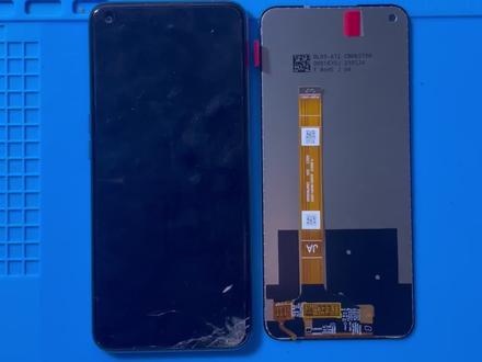 OPPO A93寄修换屏幕总成后盖全过程!oppo a93 真我Q3拆机换屏幕总成参考视频教程步骤! #手机维修 #手机换屏 #爆屏修复 #上热门话题