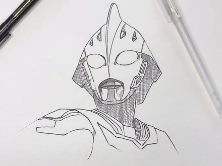 奈克赛斯奥特曼,奥特曼系列线描简笔#想画就画 #画画 #每日一练 @抖音小助手