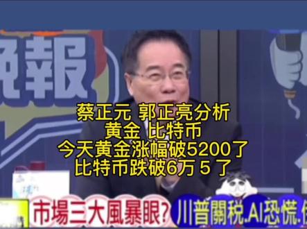 蔡正元 郭正亮:分析今天最新黄金走势分析#上热门#中国台湾#黄金#蔡正元#郭正亮