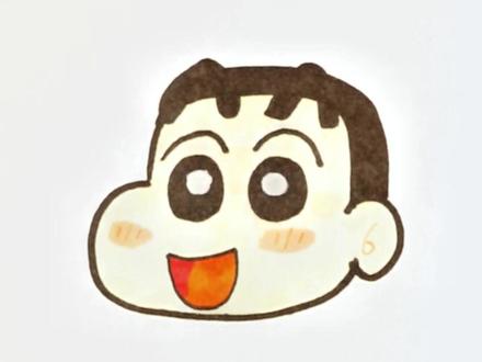 简笔画蜡笔小新来啦! #蜡笔小新脸 #简笔画 #热点 #绘画过程