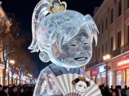 #冰雕雪雕 #冰雪王国 #童话世界 ai 虾仁系列人物冰雕