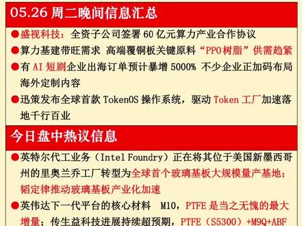 5.26周二晚间信息汇总