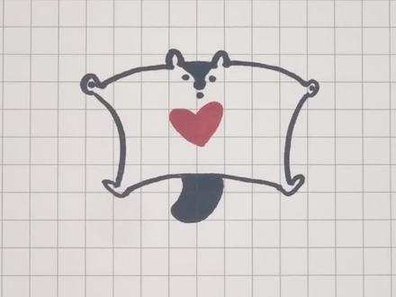 一只小可爱向你飞来#简笔画 #蜜袋鼯 #密袋鼠小飞鼠