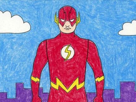 速度对决:同学画的闪电侠VS我的创作 #简笔画