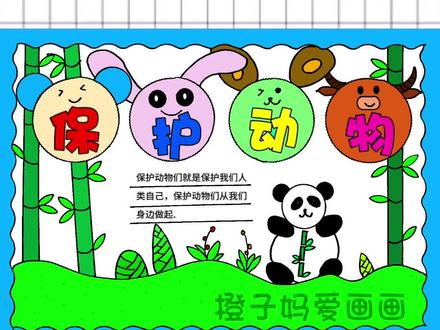 保护动物手抄报简单又好看#小学生手抄报 #保护动物 #保护动物手抄报#爱护动物主题手抄报