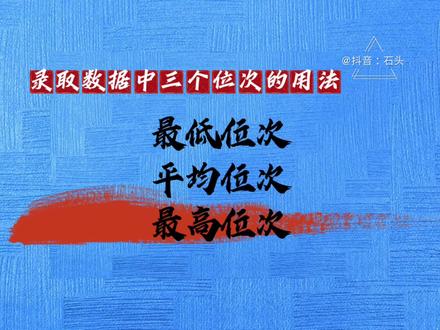 志愿填报——最低位次、平均位次、最高位次的用法。 如何根据三个位次数据判断冲稳保#高考 #志愿填报 #大学 #高考志愿 #家长必读