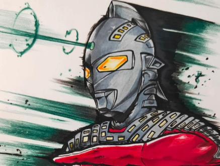 画了半年奥特曼,看看今天画的赛文有进步没?#赛文奥特曼 #重拾手绘 #画画使我快乐