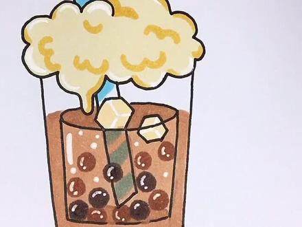 珍珠奶茶简笔画#简笔画#画画教程#儿童画#绘画#画画#田妈画画#充能计划#画