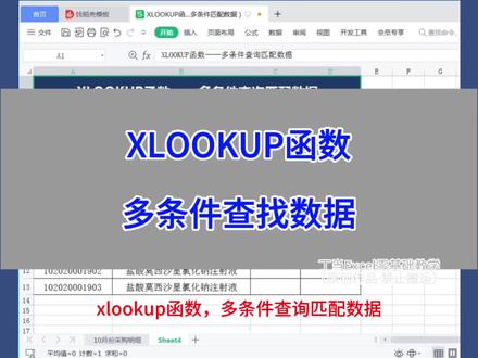 XLOOKUP函数:多条件查找数据。#wps #excel #办公技巧 #excel技巧 #电脑