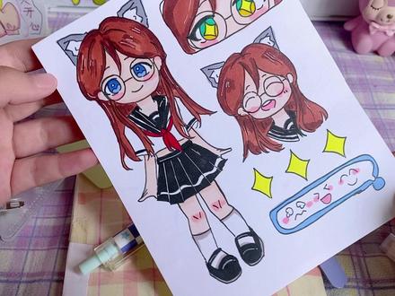 应粉丝投稿的要求画成Q版的,颜色不是太还原啊 #粉丝投稿 #手帐