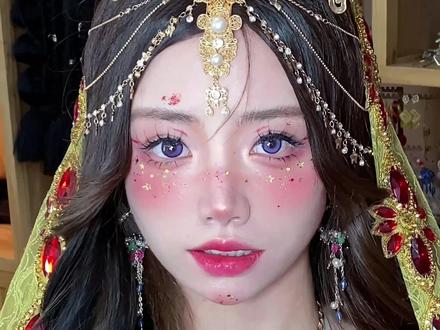 西双版纳西域公主“制作”过程#西域公主 #妆前妆后 #西域妆容 #西双版纳西域公主 #西双版纳写真