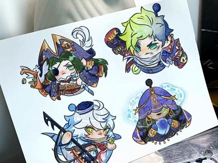 逃出惊魂夜逃生者绘画 四大海妖~黑拳、灵媒
#蛋仔派对 #逃出惊魂夜 #手绘 #画画 #手绘定制