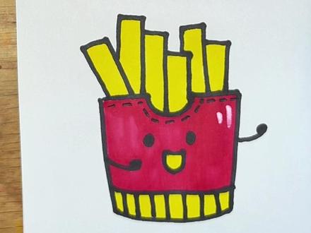 薯条简笔画#简笔画 #儿童画 #画画 #学会快去试试吧🔥 #薯条 @DOU+小助手