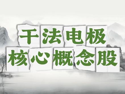 干法电极核心概念股 #金融 #财经 #股民
