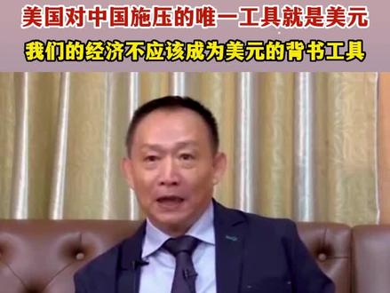 美国对中国施压的唯一工具就是美元我们的经济不应该成为美元的背书工具