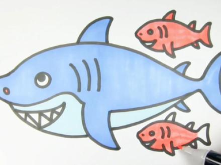 适合幼儿的简笔画素材,鲨鱼怎么画?#简笔画 #画画 #儿童画 #涂鸦 #一学就会系列