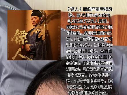 《镖人》的制作成本因新疆实景拍摄和女主角更换导致的紧急补拍,从初始约5.5亿元飙升至7亿至8.5亿元。其中,补拍耗费1亿至1.5亿元,用于协调李连杰、谢霆锋等演员返场和重建实景布景。按照行业分账规则(片方分成约35%-39%),票房需达成本的2.5至3倍才能回本,即需20亿至21亿元。但当前预测总票房仅在9亿至15亿元区间,这意味着片方可能亏损3亿至4.5亿元
题材与档期错位:春节档以合家欢需求为主,观众偏爱喜剧或亲子动画(如《飞驰人生3》《熊出没》),而《镖人》的硬核武侠风格(暴力打斗、沉重氛围)难以吸引家庭观众,尤其在三四线城市排片稀缺。
武侠类型市场萎缩:近十年武侠片票房天花板仅12亿元(如《剑雨》),年轻观众对传统侠义精神兴趣减弱,转向科幻或玄幻题材,导致影片受众垂直且小众
高成本放大风险:7亿投资创华语武侠片纪录,但实拍美学(185天新疆拍摄)虽获口碑认可,却难转化票房,宣发投入也未能扭转排片劣势
若亏损成真,可能加剧资本对武侠片的谨慎态度。吴京等主创押注个人声誉和资金,被视为“武侠类型存亡的豪赌”。部分观点认为,亏损将导致未来高成本武侠项目绝迹,转向小成本网剧或AI特效制作。但也有声音指出,影片的品质(豆瓣7.5分)为武侠迷保留希望,后续剧版开发或能延续IP价值
学者强调:侠是"牺牲自我、坚守道义",与时代无关。袁隆平、张桂梅等现实人物被比作当代大侠,武侠片需找回对人性与正义的刻画。
《蛟龙行动》 投资高达8.5亿元,最终票房仅3.93亿元,片方分账约1亿,叠加宣发成本后亏损超8亿元,成为2025年度最大票房惨案之一。
《封神第二部:战火西岐》 票房12.25亿元,远低于前作,因制作与宣发总成本超12亿元,预计亏损达8.31亿元。
中影集团 因主控影片《射雕英雄传:侠之大者》票房失利,2025年第一季度净利亏损1.408亿元。
#投资失败 #做生意赔钱了 #亏本生意 #赔钱买卖 #物欲横流的时代