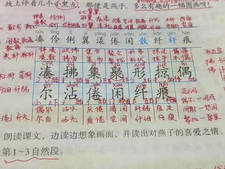 #三年级语文重点归纳 #三年级语文 #第二课燕子 #生字解析 小学三年级下册第二课《燕子》生字解析。业精于勤荒于嬉,行成于思毁于随!