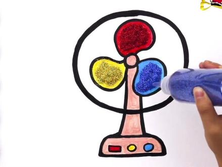 #幼儿画画启蒙 今天画一个好看的电风扇!小朋友们动手试一试吧~