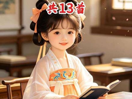 一年级必背古诗合集,共13首,不用一个个找啦,一个视频学完。#启蒙教育 #小学古诗 #唐诗三百首 #国学启蒙 #一年级古诗