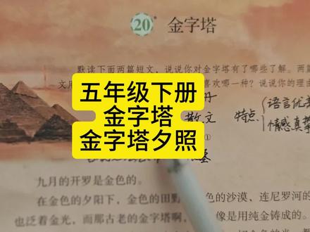 五年级下册金字塔金字塔夕照 体会散文的特点#五年级下册语文 #金字塔 #金字塔夕照 #散文
