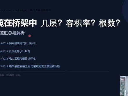 电缆桥架中敷设对层数、容积、根数的要求。#电缆敷设 #电气设计 #电气工程 #桥架