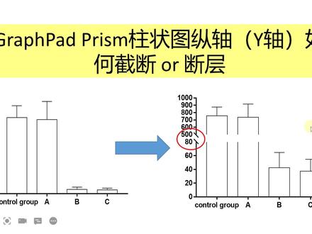 GraphPad Prism柱状图纵轴/Y轴截断 or 中断 #Graphpad #柱状图 #纵轴截断