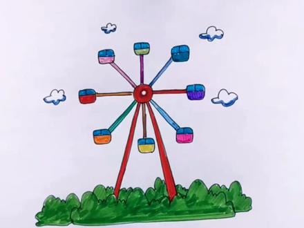 摩天轮简笔画#简笔画 #启蒙早教 #画画 #儿童 #一起学画画