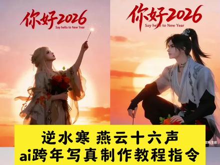 逆水寒 燕云十六声2026跨年写真制作教程和指令来了 逆水寒2026跨年写真制作教程 燕云十六声2026跨年写真制作教程 豆包ai图片生成逆水寒口令 豆包ai图片生成燕云十六声 #2026跨年写真 #豆包ai #豆包P图已经nextlevel了 #逆水寒 豆包p图指令教程阳光氛围感 逆水寒2026跨年写真教程 燕云十六声2026跨年写真教程