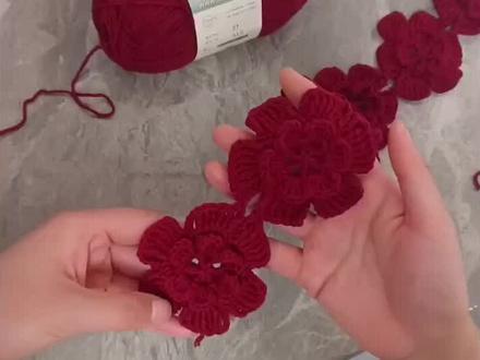 双层芙蓉花护耳帽钩织教程一#纯手工钩织 #钩织帽子