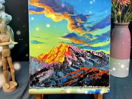 跟着老羊学,学会这招,你也可以不用画笔画画啦?#抖音小助手 #丙烯画 #零基础学画画 #不用笔也能画出漂亮的画