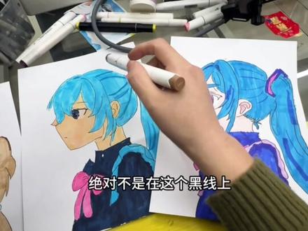 【学漫画的九九八十一问】——头发重色怎么画。
#动漫人物画法 #真实生活分享官 #美术老师的日常 #画画班