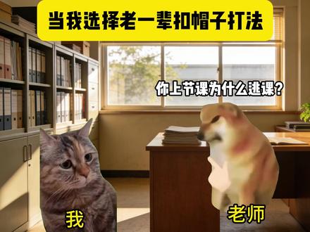 当我选择老一辈扣帽子打法. #猫meme #猫meme小剧场 #内容过于真实 #搞笑 #抽象