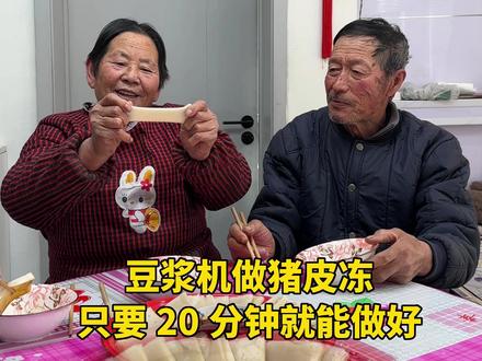 带你看看,姥姥用破壁机做的邪修皮冻,又快又简单 #皮冻 #猪光光 #我的农村生活