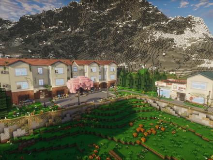 自然之旅第二季:建造雪山温泉 #我的世界 #建房子